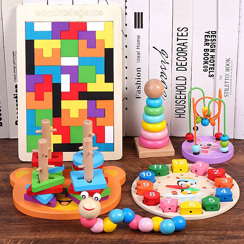 Shape Pairing Building Blocks Geometric Cognition Four Sets Columns Puzzle Toys Baby Young Children Teach Fine Action Training Early