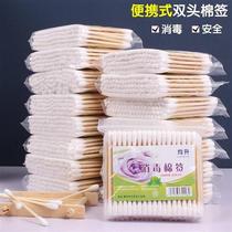 Cottton swab woodien stick makeup cottton swab cottton spiral ea