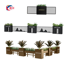 Customized flower box iron flower trough partition fence modern outdoor green plant flower box flower bed municipal road guardrail