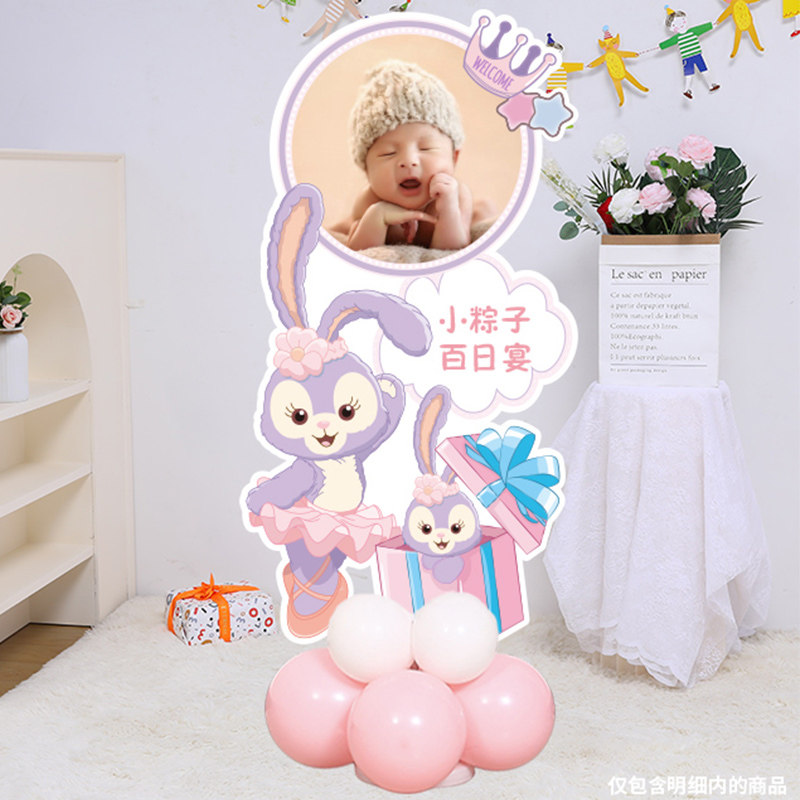 Birthday arrangement kt board Yingying cards Baby birthday dinner 100 Days Paying with a full moon Banquet Poster Net Red-Taobao