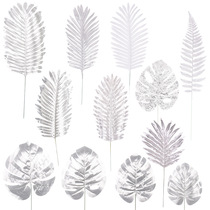 Nordic style artificial silver leaves wedding decoration simulated sunflower turtle back leaves photography props golden leaves