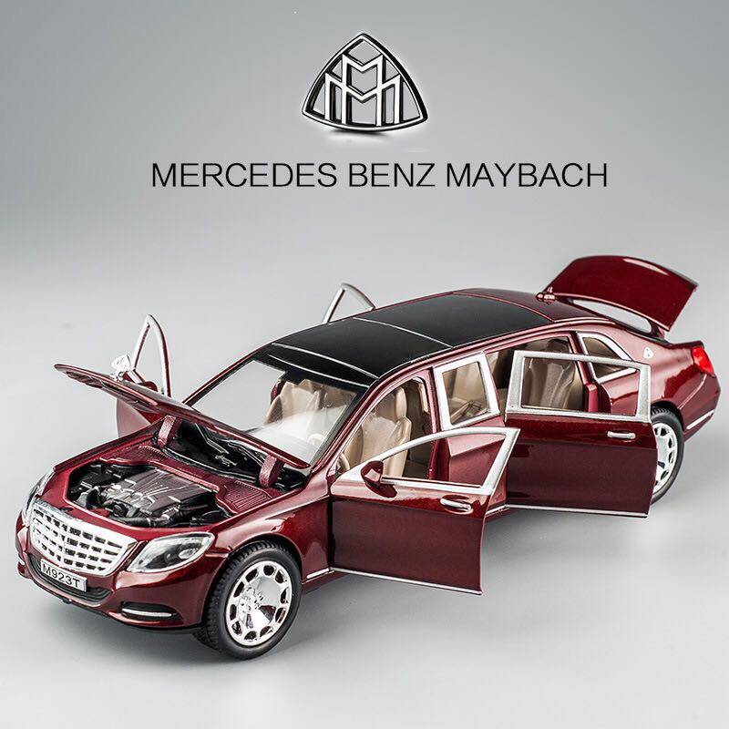 Alloy toy car Benz Maibach lengthened version car model Six open door emulation alloy car boy toy car