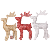 Christmas decorations festive atmosphere hotel iron elk decorations Christmas tree decoration lighted deer 40cm