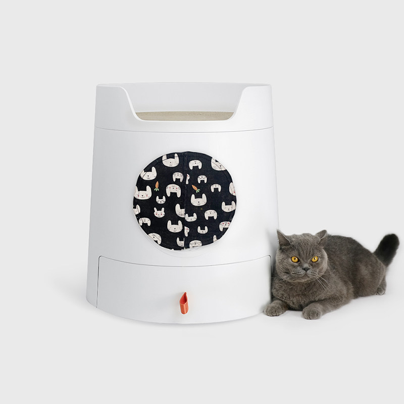 MAYITWILL Miwei cat litter box door curtain deodorant self-adhesive anti-sand pure handmade fabric cat toilet accessories