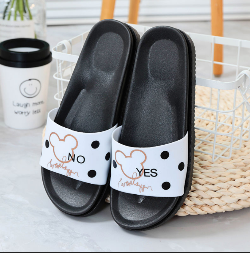 White Mickeynew pattern comfortable fashion slipper summer sandals  female Can be worn out At home Shower Room non-slip