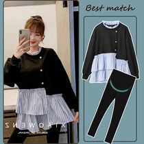 Pregnant womens autumn clothing suit stylish style 2021 new Korean version online red autumn autumn blouses with dress spring and autumn