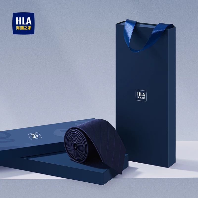 Галстук Heilan House мужской, простой новый стиль, синий, деловой стиль, повседневный, без молнии, стиль узла, формальный, аутентичный