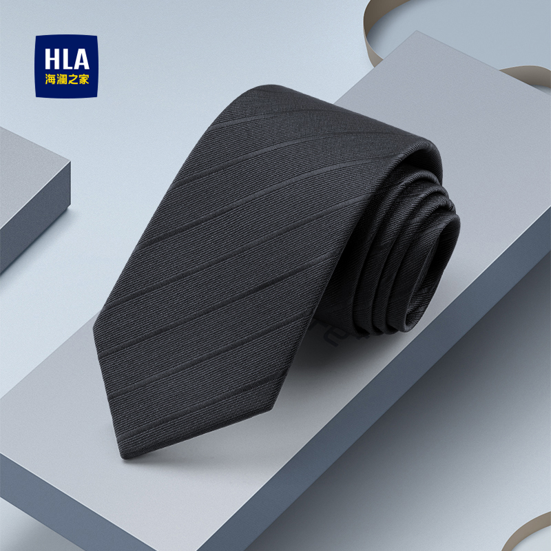 Heilan Home メンズ ネクタイ 結婚式 新郎 ビジネススーツ ブラック ストライプ ハンドメイド スーツ シャツ カジュアル 高級