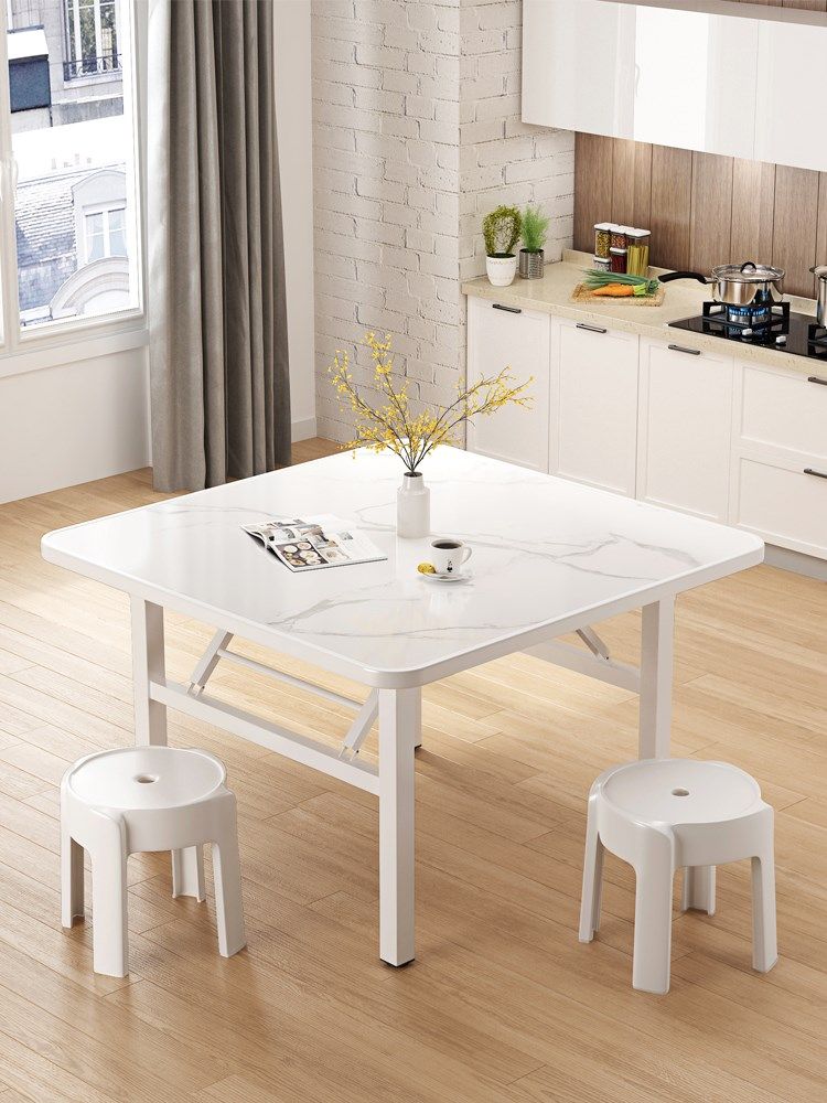 Installation-free folding table dining table Home Small family type swing stall portable simple outdoor small square table unstacking table-Taobao