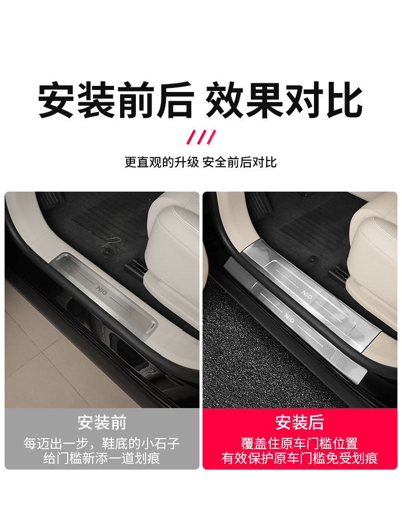 Suitable for 6 Nio Es8 Door Sill Protection Strips, Es8 Door Welcome Step Protection Modification Accessories