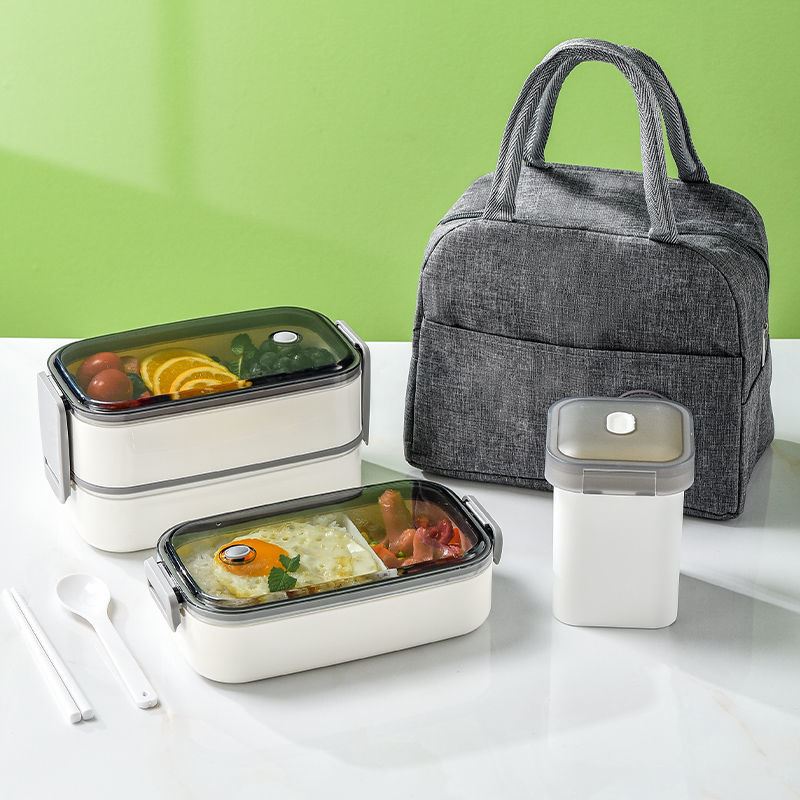 One-person lunch box square single-layer Japanese-style lunch box student office worker portable microwave oven heating lunch box