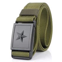 Army Day belt mens military training belt five-pointed star belt army fan outdoor tactical mens lightweight canvas belt