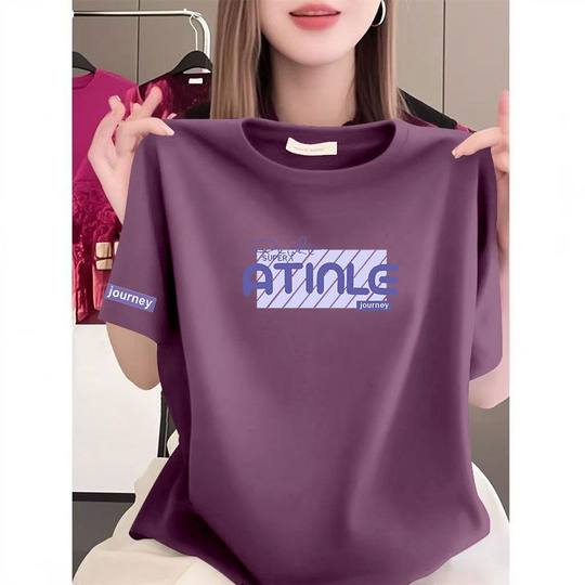 Camiseta de manga corta de puro algodón para mujer nuevo diseño de verano