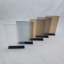 Customized brown black gray super white Changhong partition screen entrance background wall sliding door glass European style embossed glass