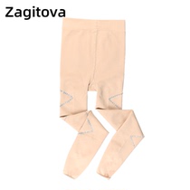 Figure skating pantyhose childrens leggings girls thickened shoes skating socks skin-warming and ironable pattern