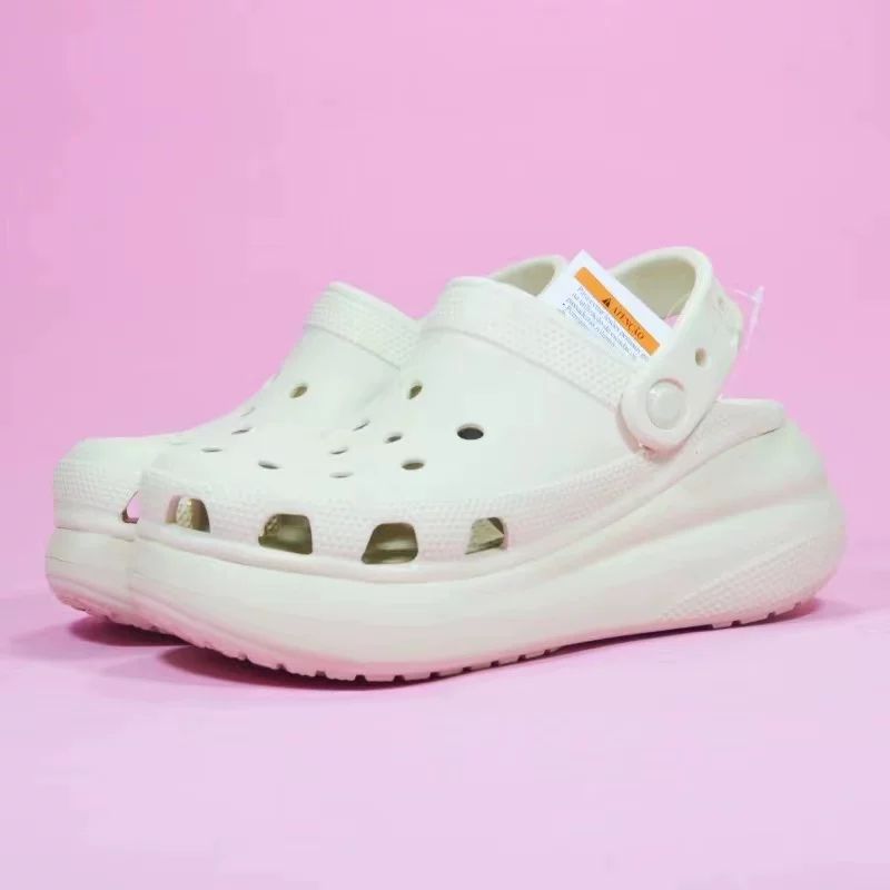 Crocs Crocs новая 2024 женских дырчатая обувь puff clog толстая подошва увеличенная спортивная быстросохнущие пляжные сандалии
