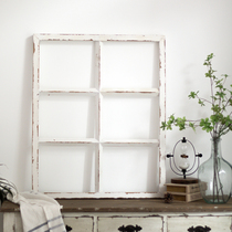 Nordic solid wood old fake window window frame decoration B&B wooden window frame Internet celebrity photo photography window frame props