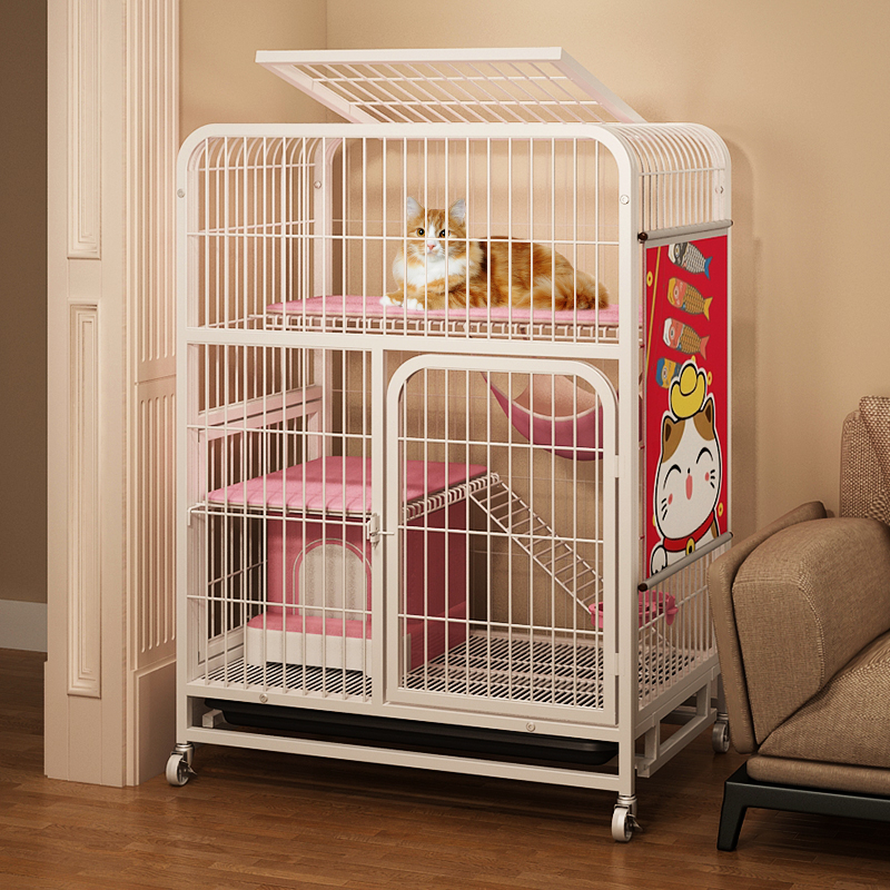 Cat Cage Home Super Free Space Cat House Cat House Large Kitty Villa With Toilet Integrated Small Cat House