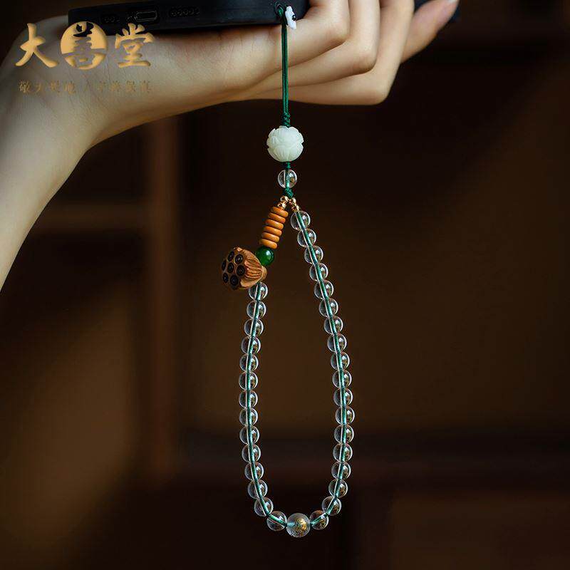 Dashantang natural white crystal natal like mobile phone chain short pendant lanyard hanging wrist female exquisite high-end creative