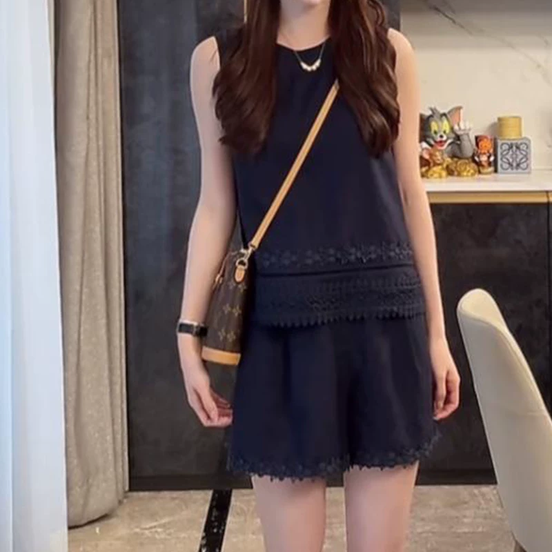Summer tank top sleevless, shorts, set, high-end