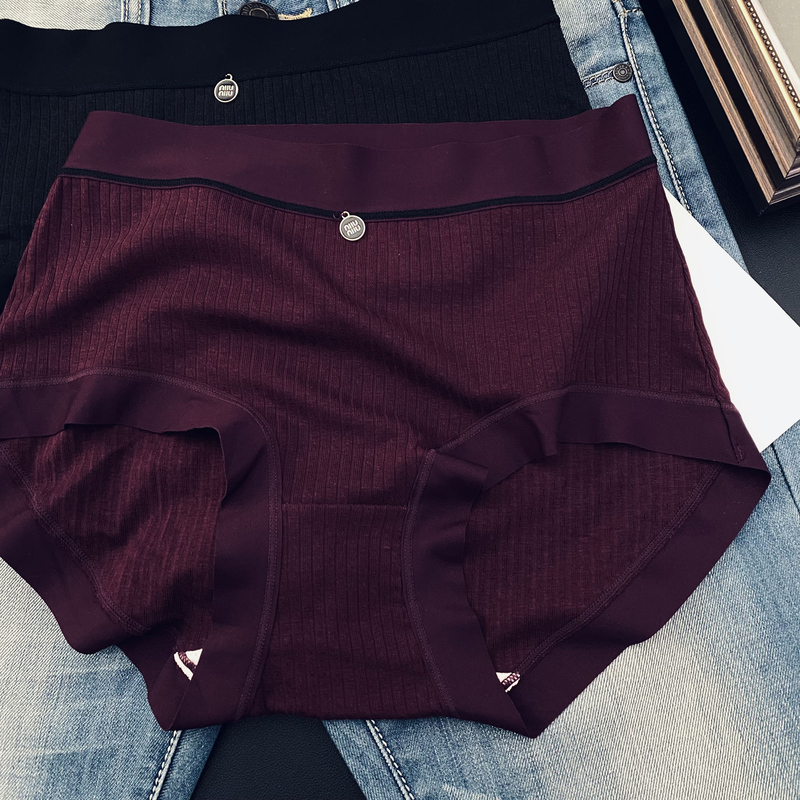 Purple Can Do It! Seamless, Comfortable, Large Size, Breathable, Soft, Sexy Women's Mid-Waist Autumn and Winter New Purple Underwear for Women