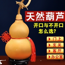 Gourd pendant opening door-to-door entrance hall living room entrance large original cultural play to attract wealth real gourd ornaments natural wood