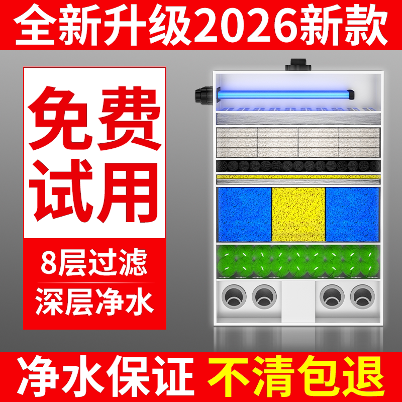 Waterfall Pond Filtration System Fish Pond Filter Koi Water Circulation Large Pond Purification Equipment Waterfall Filter Box Waterfall Pond Filtration System Fish Pond Filter Koi Water Circulation Large Pond Purification Equipment Waterfall Filter Box