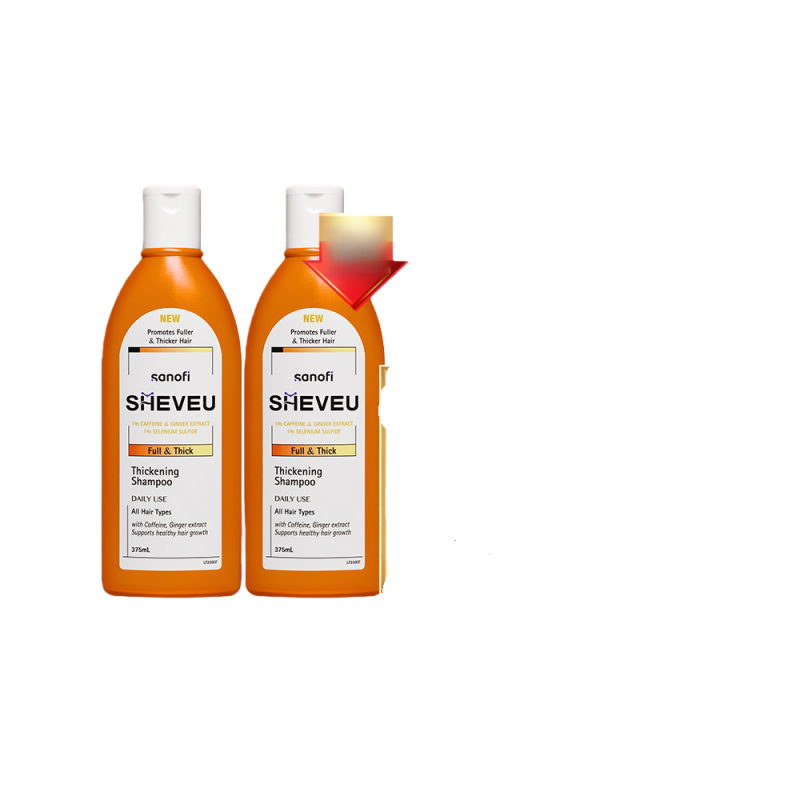 【二硫化硒】咖啡因蓬松生姜密发澳洲SHEVEU赛逸洗发水橙375ml*2