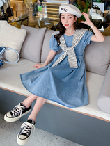 2023 new girl girl dress Summer children princess dresses foreign air Korean version big boy dress fashion girl clothes