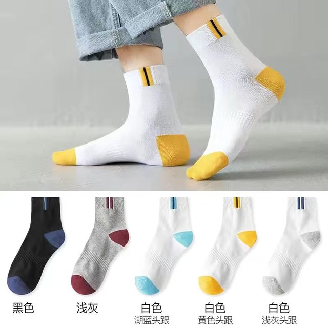 Socks ຜູ້ຊາຍ deodorant ກິລາ socks mid-calf socks breathable ດູໃບໄມ້ລົ່ນແລະລະດູຫນາວ socks ຍາວຜູ້ຊາຍ socks trendy