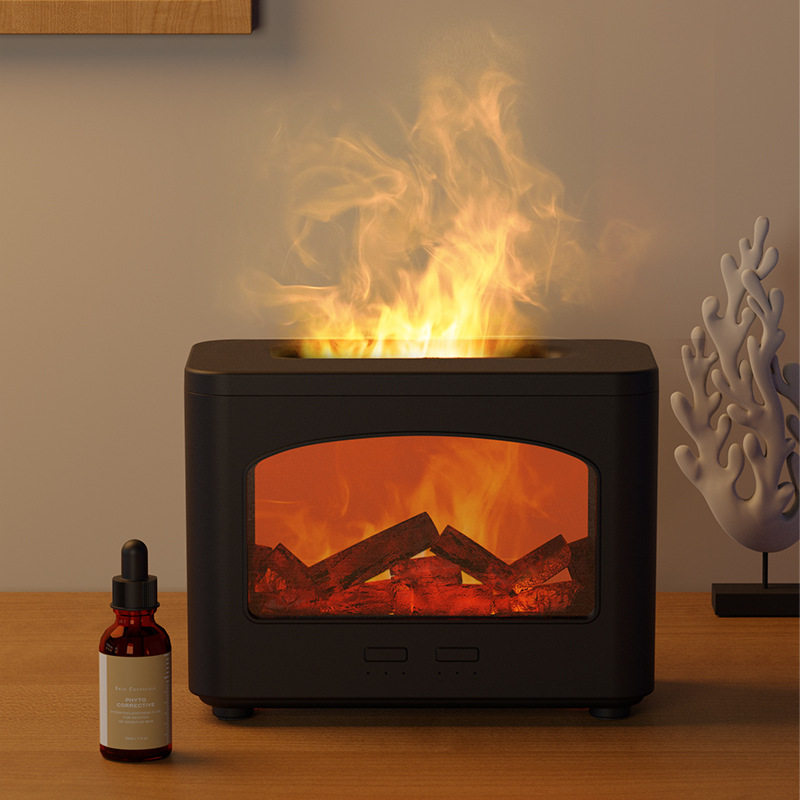 Home New Products Desktop Emulation Fireplace Flame incense Ultrasonic Timing Humidifiers Creative Atomizers-Taobao