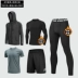 quần giữ nhiệt Bộ đồ chạy bộ thể thao nam tập gym bóng rổ tập luyện bó sát nhanh khô chạy bộ buổi sáng mùa xuân hè quần áo thể dục thoáng khí đồ bộ thun Bộ đồ