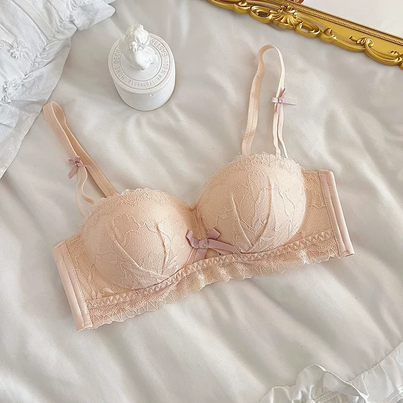 lace underwear, small push up bra, wireless bra