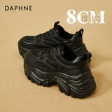 Женская обувь Daphne European station daddy shoes; новинка осени 2025 года; повседневная обувь на толстой подошве muffin; черная спортивная обувь