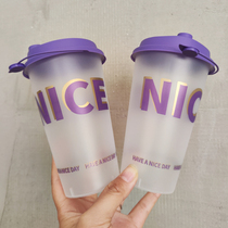 90 caliber milk tea cup disposable with cover 500ml Commercial net red 700ml frosted injection moulding cup custom logo