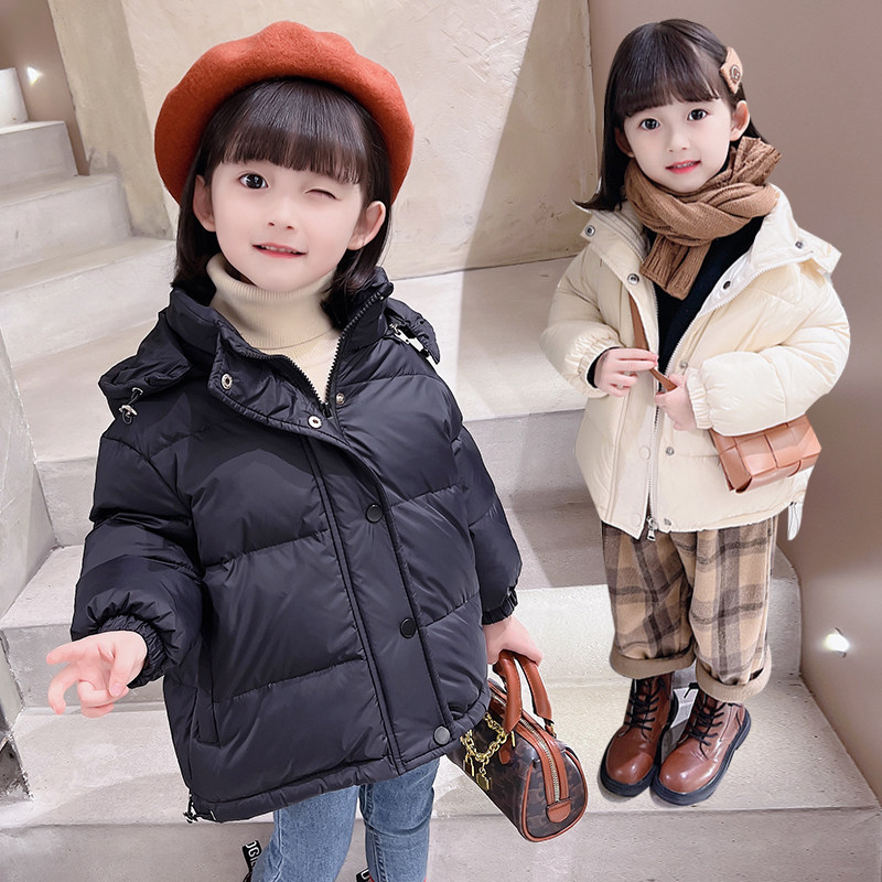 Girls' winter clothes thickened cotton clothes middle and small children's down cotton coat Korean version children's warm cotton jacket coat baby cotton coat