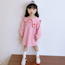 Girl among girls Long-style clothing spring autumn baby blouses children foreign air dress and dress for childrens acrobae dress casual princess dress