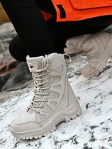 Outdoor snowy boots male and female winter waterproof non-slip Northeastern cotton shoes gush thickened with warm and cold-resistant hiking shoes