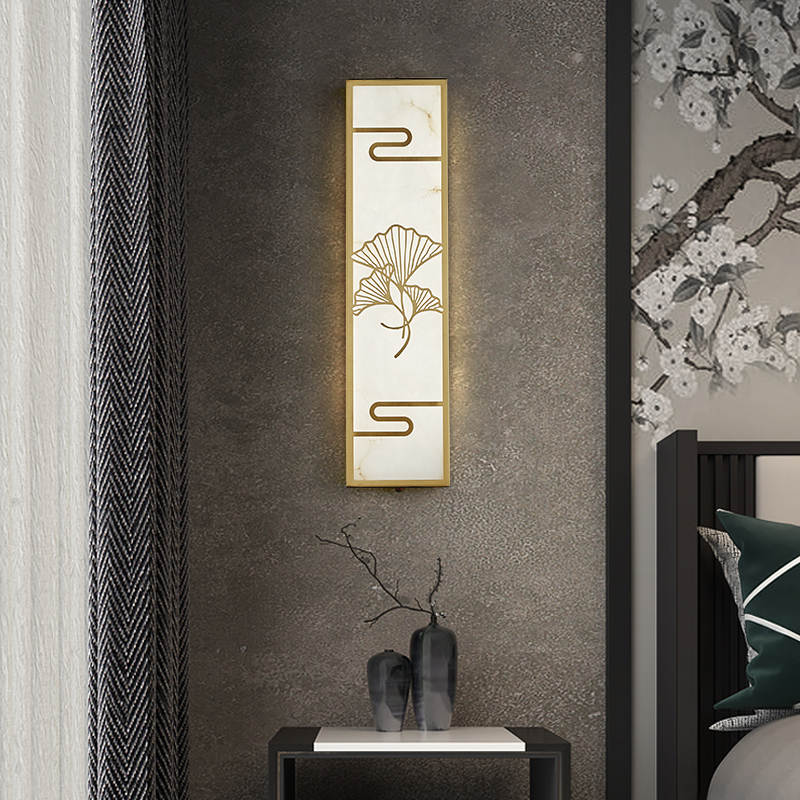 New Chinese all-copper cloud wall lamp light luxury Chinese wind room TV background wall lamp creative bedroom bedroom headlight