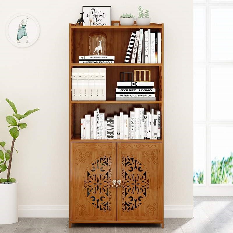 Nordic Solid Wood Bookshelves Landscape Frame Modern Simple Locker Household Cabinet Bookcase