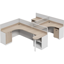 4-seater 6-screen office deck for supervisors and staff desks and chairs combination 35-seater staff seats simple and modern