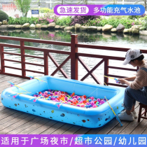 Childrens toys stalls large fishing business Fish Pond inflatable childrens square 2021 inflatable fishing pond