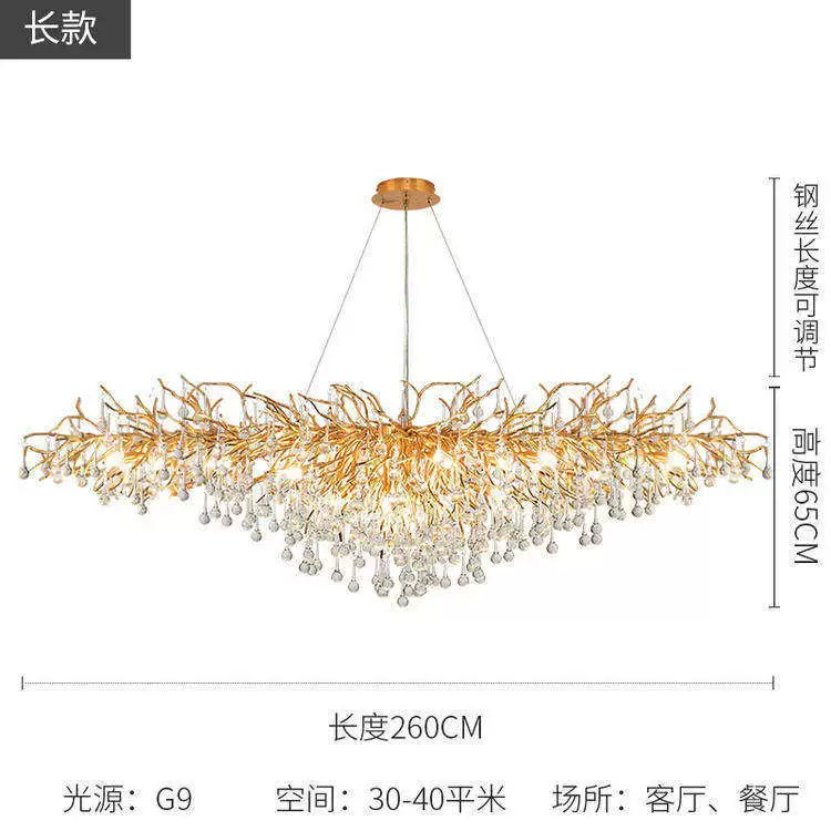 Кристальная подвеска для гостиной, высококачественная хрустальная потолочная лампа для загородного дома, простой и элегантный дизайн, французский стиль, американский стиль