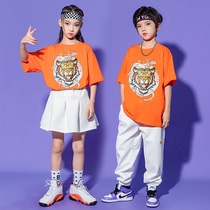 Childrens Street Dance Out of service cheerleading performance served jazz dance girl hiphop hip hop orange tiger tide dress