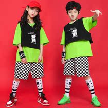Children Street Dance Boomer Suit Boy Hip Hop Green Play Out Performance Suit Girls Hiphop Jazz Dance Costumes