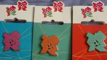 2012 London Olympic Games Badge Orange Pink Green LOGO Badge Single With Original Packaging
