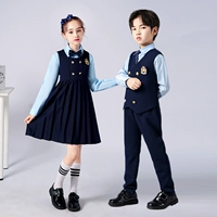 Форма для детского сада для школьников, жилет, комплект подходит для мужчин и женщин, лонгслив, костюм, в британском стиле