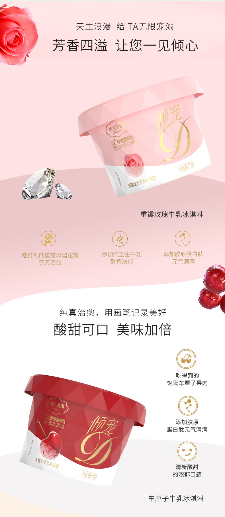 蒙牛 蒂兰圣雪高端冰淇淋 90g*16杯 图3