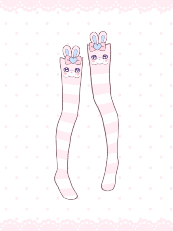 Ap Second Creation Lily Calu Pink and White Striped Over-The-Knee Socks Lolita Ap Second Creation Lily Calu Pink and White Striped Over-The-Knee Socks Lolita