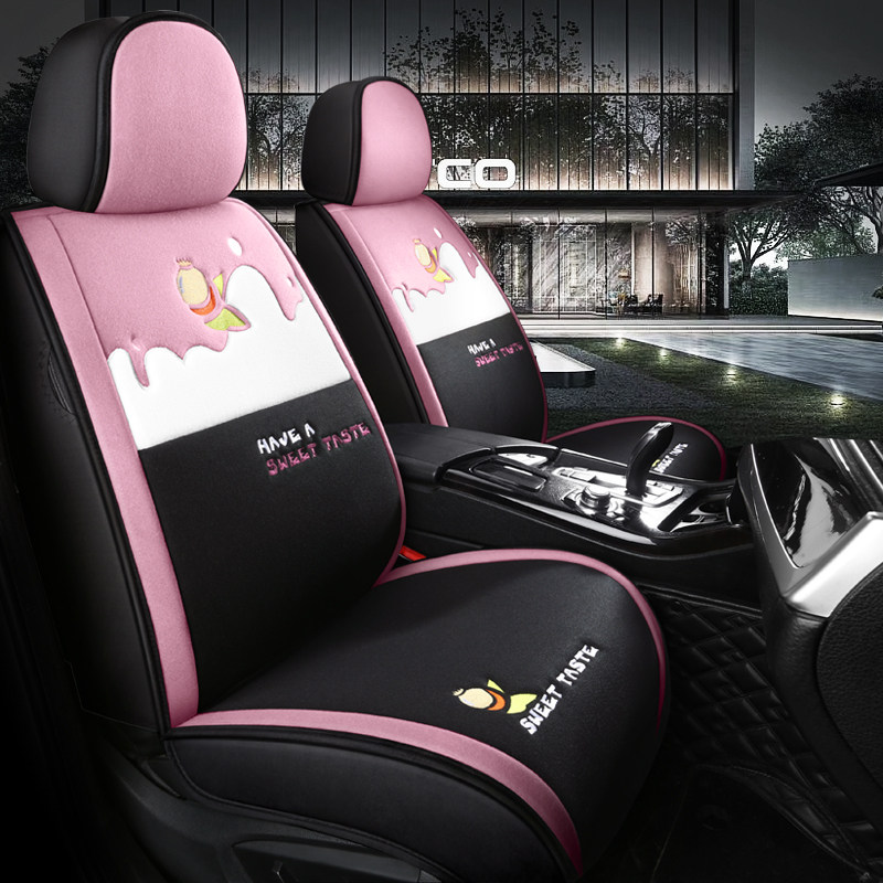 Pure wool car cushion winter plush all surrounded by short plush goddess cartoon lovely winter warm seat cover